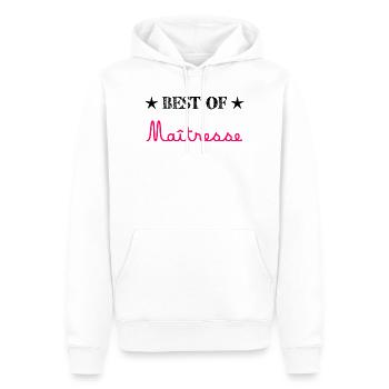 MISTRESS. THANK YOU. THANK YOU MISTRESS. GIFT - Men’s Premium Organic Hoodie - white - Front - Nico (187cm)