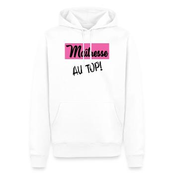 MISTRESS. THANK YOU. THANK YOU MISTRESS. MISTRESS - Men’s Premium Organic Hoodie - white - Front - Nico (187cm)