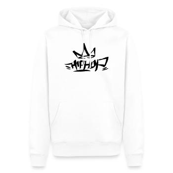 Graffiti Tag HipHop King 01 1C - Männer Premium Bio Hoodie - Weiß - Vorne - Nico (187cm)