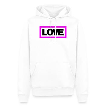 Typo LOVE Contour 2C - Sweat à capuche Premium bio Homme - blanc - Devant - Nico (187cm)