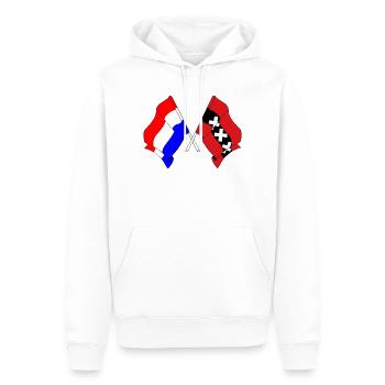 Drapeau Pays-Bas, Amsterdam croisé - Sweat à capuche Premium bio Homme - blanc - Devant - Nico (187cm)