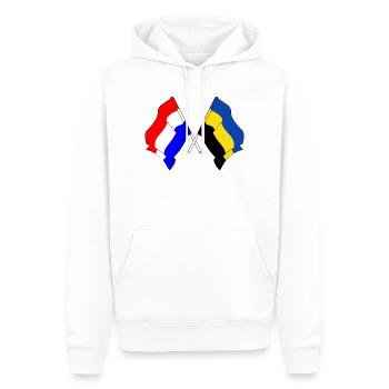 Drapeau Pays-Bas, Gueldre croisé - Sweat à capuche Premium bio Homme - blanc - Devant - Nico (187cm)
