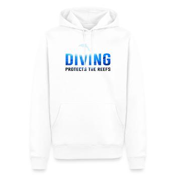 Tauchen Taucher Naturschutz Spruch Delphin - Männer Premium Bio Hoodie - Weiß - Vorne - Nico (187cm)