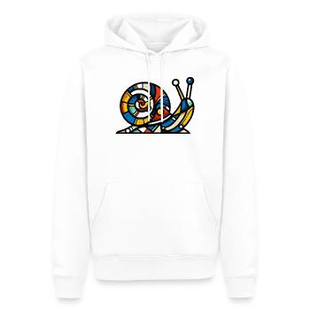 Snail - Men’s Premium Organic Hoodie - white - Front - Nico (187cm)