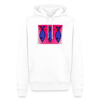 FISCH. SARDINE. Aprilscherze. MEER. OZEAN - Männer Premium Bio Hoodie - Weiß - Vorne - Nico (187cm)