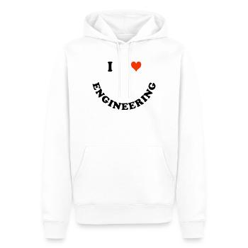 Ingenieur - Männer Premium Bio Hoodie - Weiß - Vorne - Nico (187cm)