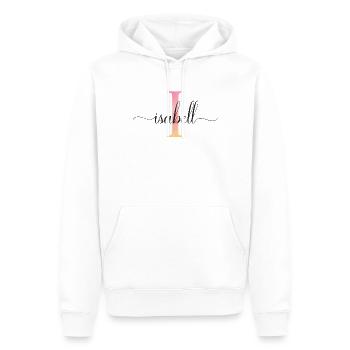 I | Monogramm | Name | Isabell |Watercolor - Männer Premium Bio Hoodie - Weiß - Vorne - Nico (187cm)