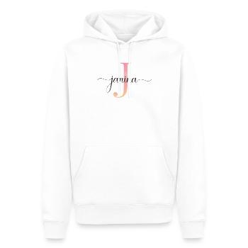 J | Monogram | Name | Janina |Watercolor - Men’s Premium Organic Hoodie - white - Front - Nico (187cm)