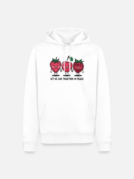 Berries of Peace - Men’s Premium Organic Hoodie - white