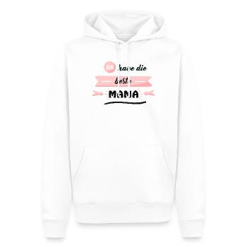 J’ai la meilleure maman - Sweat à capuche Premium bio Homme - blanc - Devant - Nico (187cm)