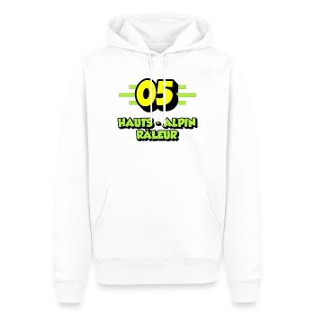 Hauts-Alpin râleur - Sweat à capuche Premium bio Homme - blanc - Devant - Nico (187cm)