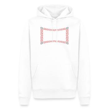 Motif de cadre rouge - Sweat à capuche Premium bio Homme - blanc - Devant - Nico (187cm)