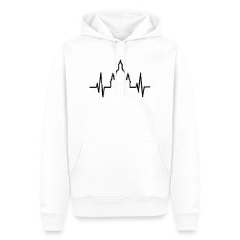 Herzschlag Frauenkirche Dresden Puls Logo Symbol - Männer Premium Bio Hoodie - Weiß - Vorne - Nico (187cm)