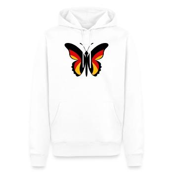 GER Papillon - Sweat à capuche Premium bio Homme - blanc - Devant - Nico (187cm)