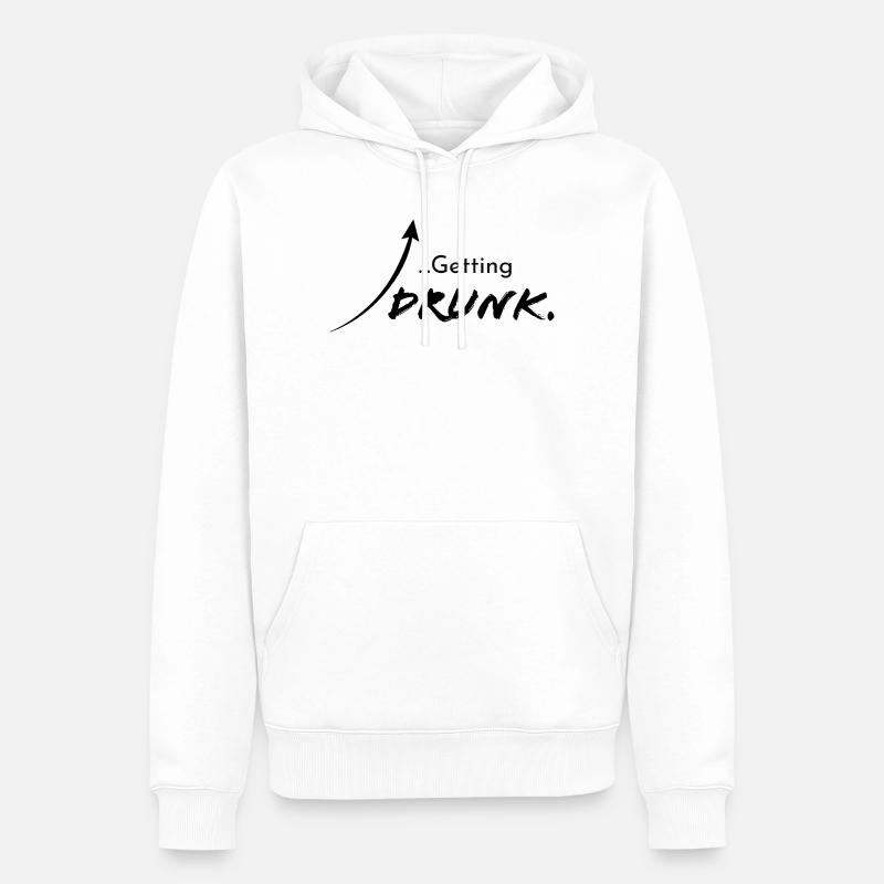 Getting drunk, Version 1 - Männer Premium Bio Hoodie - Weiß