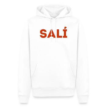 Salí Logo de la compagnie - Sweat à capuche Premium bio Homme - blanc - Devant - Nico (187cm)