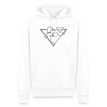Deux canards en design géométrique - Sweat à capuche Premium bio Homme - blanc - Devant - Nico (187cm)