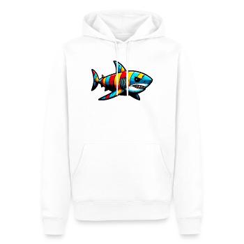 Hai - Männer Premium Bio Hoodie - Weiß - Vorne - Nico (187cm)