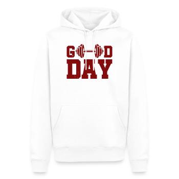 Good Day - Männer Premium Bio Hoodie - Weiß - Vorne - Nico (187cm)