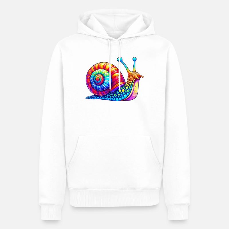 Escargot - Sweat à capuche Premium bio Homme - blanc