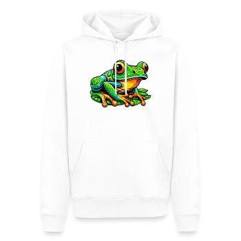 Grenouille - Sweat à capuche Premium bio Homme - blanc - Devant - Nico (187cm)