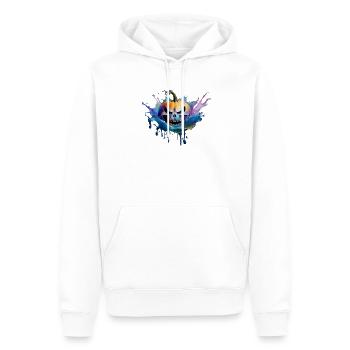 tête de citrouille effrayante - Sweat à capuche Premium bio Homme - blanc - Devant - Nico (187cm)