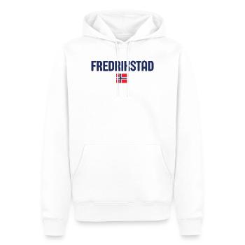 Lebendiges Fredrikstad-Design - Männer Premium Bio Hoodie - Weiß - Vorne - Nico (187cm)