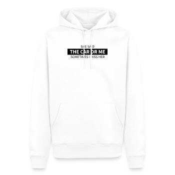 La voiture ou moi - Sweat à capuche Premium bio Homme - blanc - Devant - Nico (187cm)