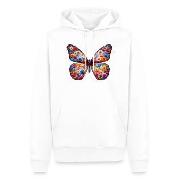 Schmetterling mit Blumen verziert - Männer Premium Bio Hoodie - Weiß - Vorne - Nico (187cm)