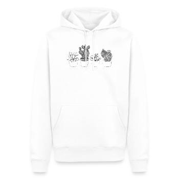 Minimalistische Kaktus Illustration - Männer Premium Bio Hoodie - Weiß - Vorne - Nico (187cm)