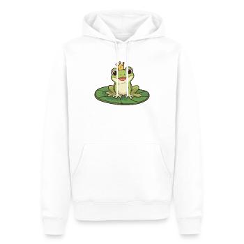 Froschkönig auf Seerose - Männer Premium Bio Hoodie - Weiß - Vorne - Nico (187cm)