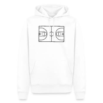 Baketballfeld - Männer Premium Bio Hoodie - Weiß - Vorne - Nico (187cm)