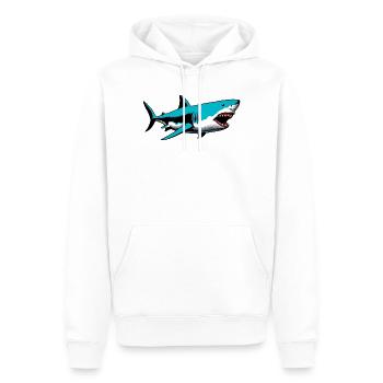 Hai - Männer Premium Bio Hoodie - Weiß - Vorne - Nico (187cm)
