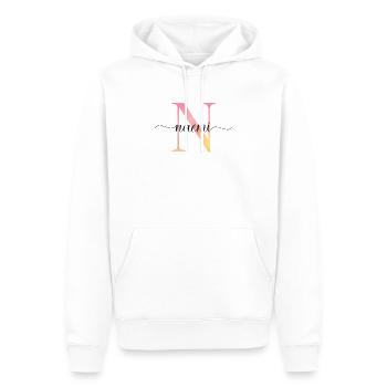 N | Monogramm | Name | Naemi |Watercolor - Männer Premium Bio Hoodie - Weiß - Vorne - Nico (187cm)