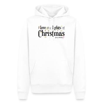 I Love Christmas Lights, English - Men’s Premium Organic Hoodie - white - Front - Nico (187cm)