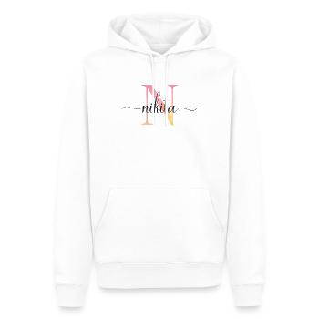 N | Monogram | Name | Nikita |Watercolor - Men’s Premium Organic Hoodie - white - Front - Nico (187cm)