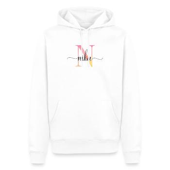 N | Monogram | Name | Nika |Watercolor - Men’s Premium Organic Hoodie - white - Front - Nico (187cm)