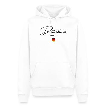 Flagge Deutschlands, deutscher Stolz - Männer Premium Bio Hoodie - Weiß - Vorne - Nico (187cm)