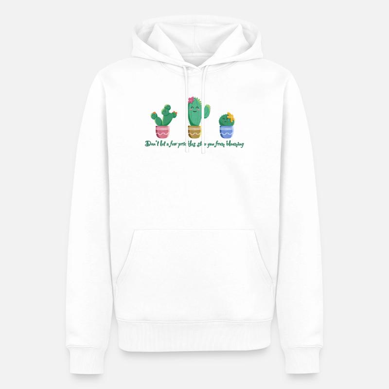 Sweet Cactus Trio - Floraison - Sweat à capuche Premium bio Homme - blanc