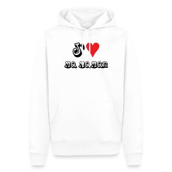 J'aime ma maman - Sweat à capuche Premium bio Homme - blanc - Devant - Nico (187cm)