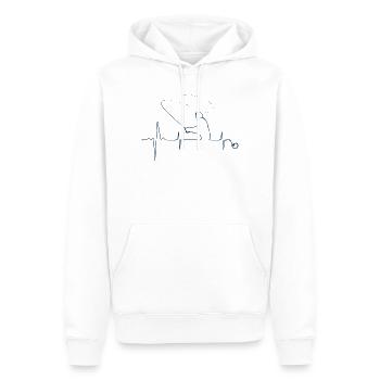 Lineart Angler: Fluid Fishing Silhouette - Men’s Premium Organic Hoodie - white - Front - Nico (187cm)