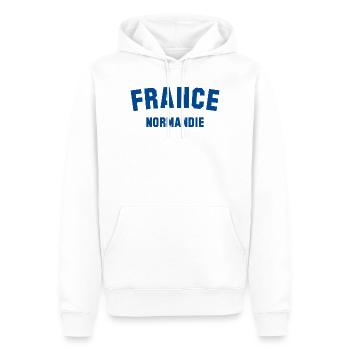 NORMANDIE France - Männer Premium Bio Hoodie - Weiß - Vorne - Nico (187cm)