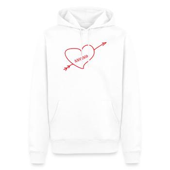 Maman je t'aime - Fête des mères - Sweat à capuche Premium bio Homme - blanc - Devant - Nico (187cm)