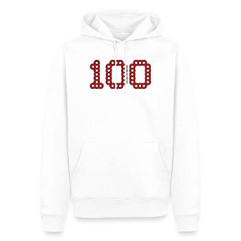 100. 100 YEARS. 100th ANNIVERSARY. BIRTHDAY 100 - Men’s Premium Organic Hoodie - white - Front - Nico (187cm)