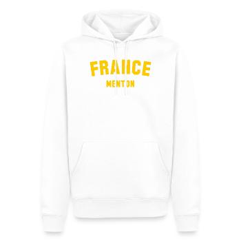 MENTONE Francia Francia - Felpa con cappuccio ecologica premium da uomo - bianco - Fronte - Nico (187cm)
