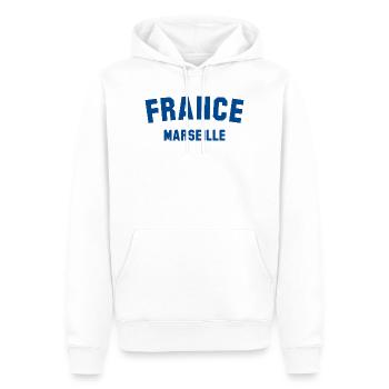 MARSEILLE France Frankreich - Sweat à capuche Premium bio Homme - blanc - Devant - Nico (187cm)