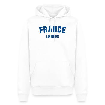 LIMOGES France Frankreich - Sweat à capuche Premium bio Homme - blanc - Devant - Nico (187cm)