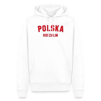 KOSZALIN Polska Poland - Men’s Premium Organic Hoodie - white - Front - Nico (187cm)