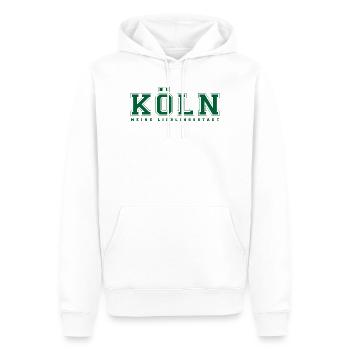 Köln university Neon Grün - Männer Premium Bio Hoodie - Weiß - Vorne - Nico (187cm)