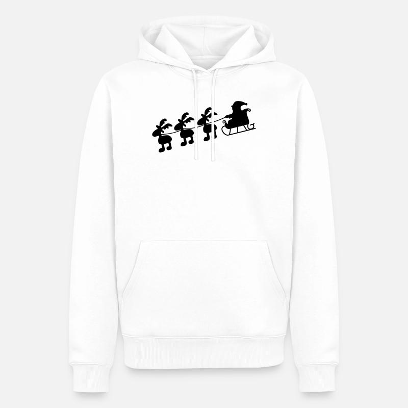 Weihnachtsmann mit Schlitten - Männer Premium Bio Hoodie - Weiß